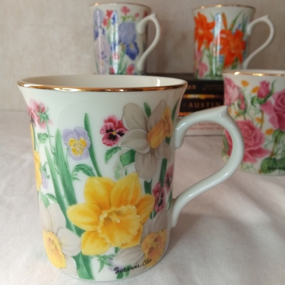 The Flower Blossom Mug Collection By Suzanne Clee Flower Coffee Mugs - 4 pc set. - Picture 7 of 8